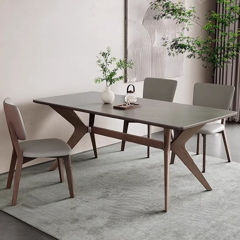 Slate Stone Dining Table Set for 6 People in Dove Grey - image 3