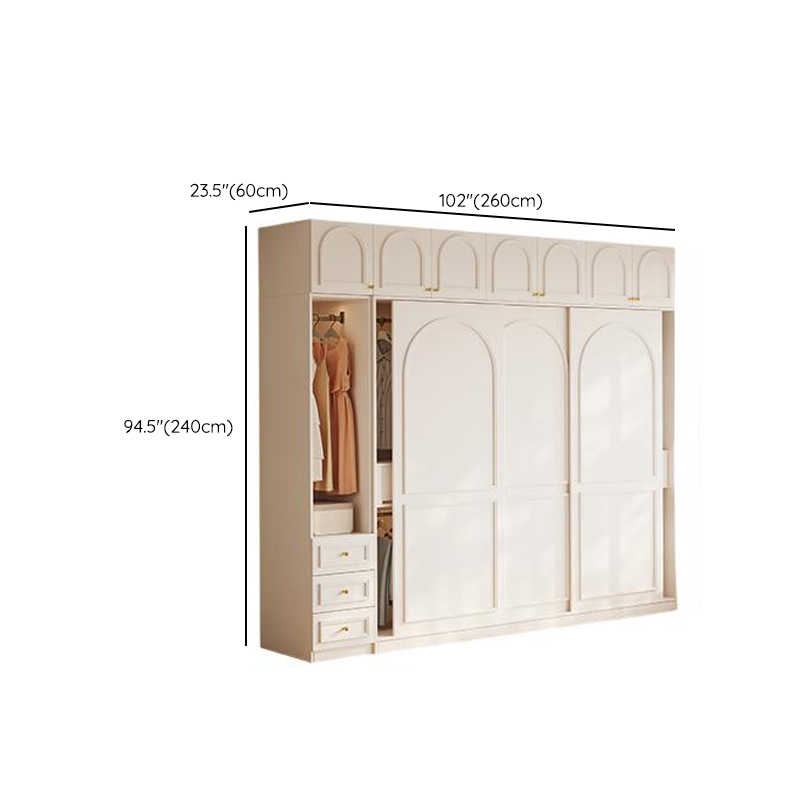 Casual White Wooden Wardrobe with 5 Drawers/4 Drawers/2 Drawers, Interior Shelves & Hanging Rod - image 13