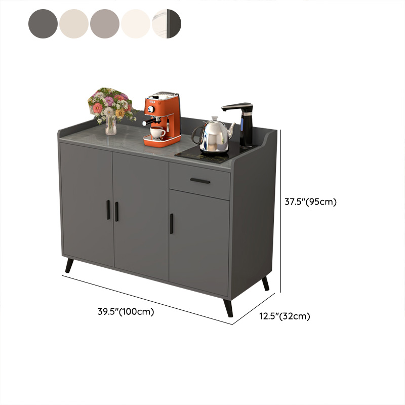 Contemporary Wood Sideboard Credenza with Stone Countertop and Drawers Included - image 16