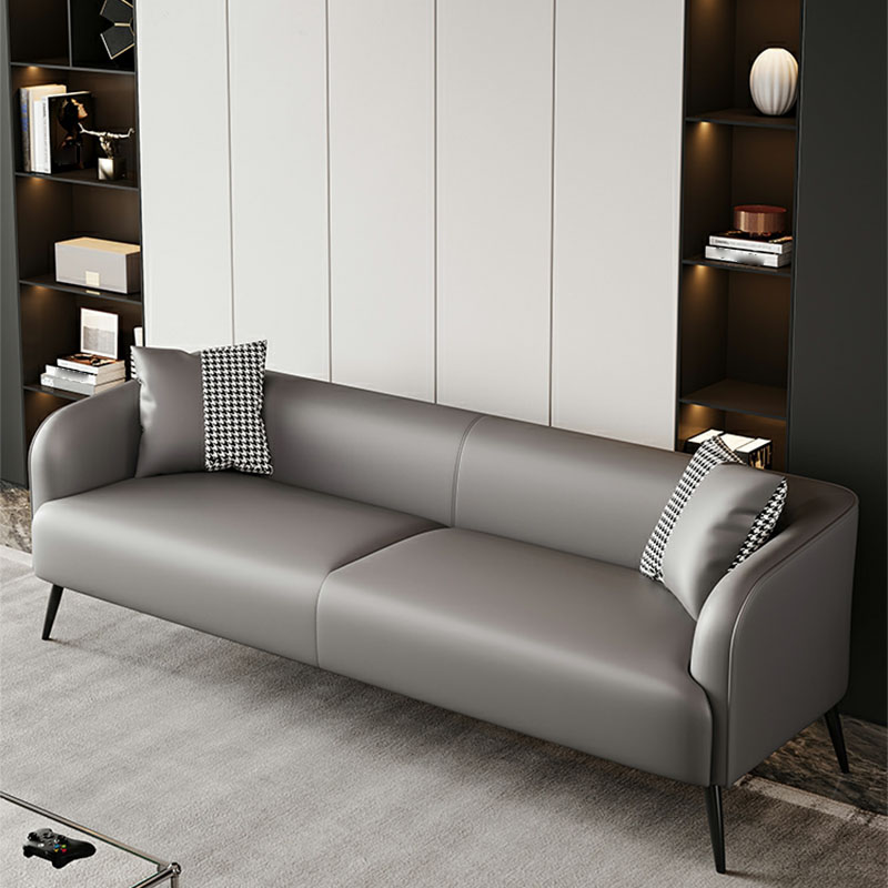 Modern Pine Wood Upholstered Three-Seater Sofa with Foam Seat in Solid Color - image 11