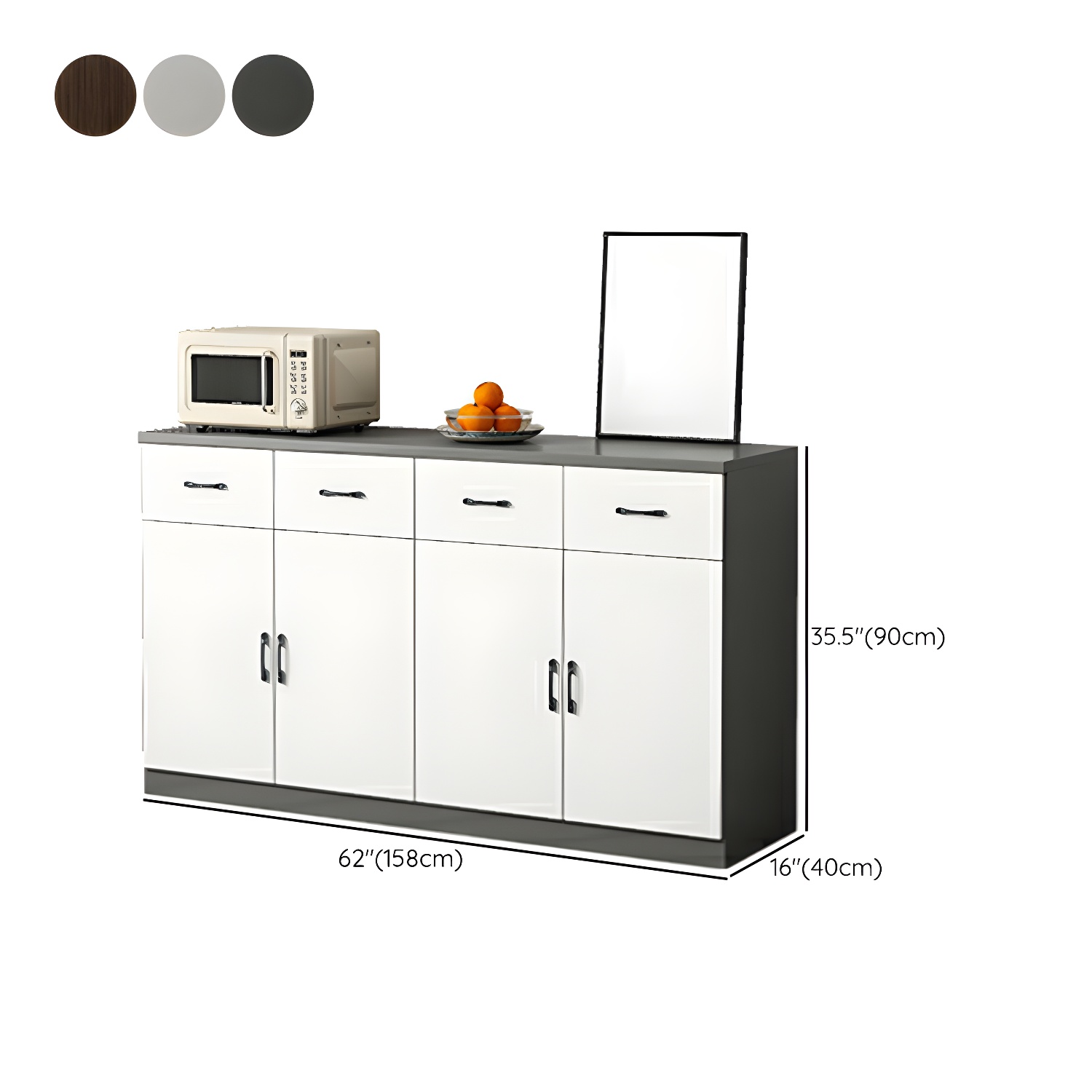 Modern Wood Sideboard Credenza with Drawers and Cabinets - Functional Storage Solution - image 21