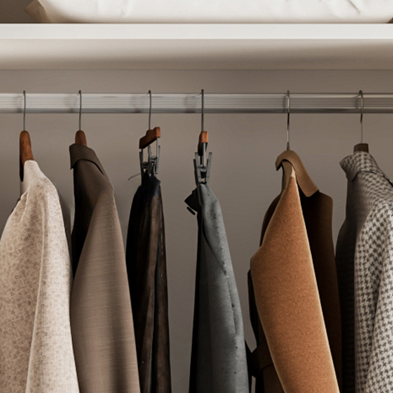 Chalk Modish Laminate Wardrobe Closet with Soft Close Drawer, Soft Close Door, Interior Shelves, and Clothing Rod - image 5