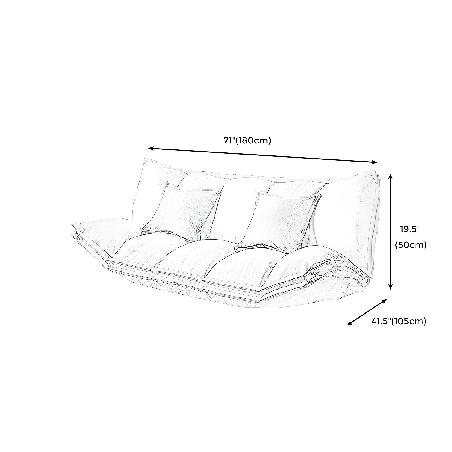 Modern Tight Back Convertible Sleeper Sofa Fabric Armless Solid Color Sofa - image 16