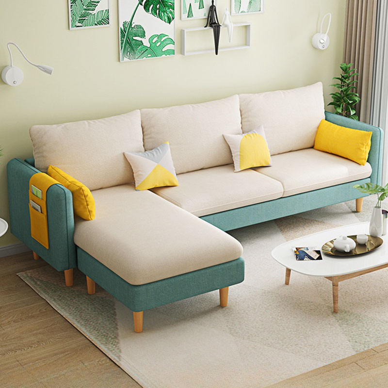 Modern Simple Style L-Shape Natural Wood Reversible Corner Sectional for Living Space - image 10