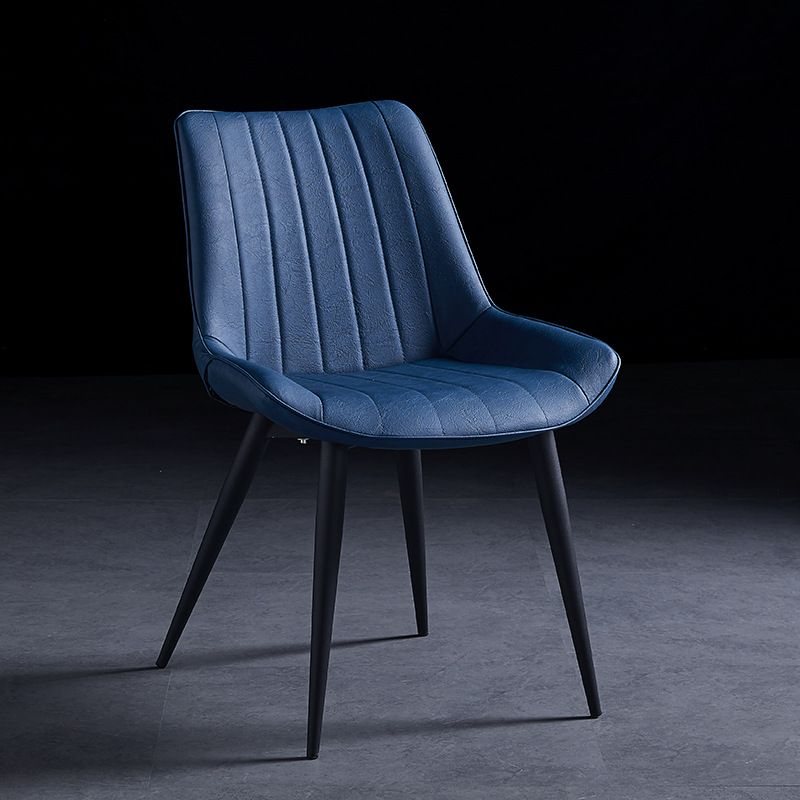 Outlined Faux Leather Upholstered Reliable Side Chair with Metal 4 Legs for Restaurant - image 8