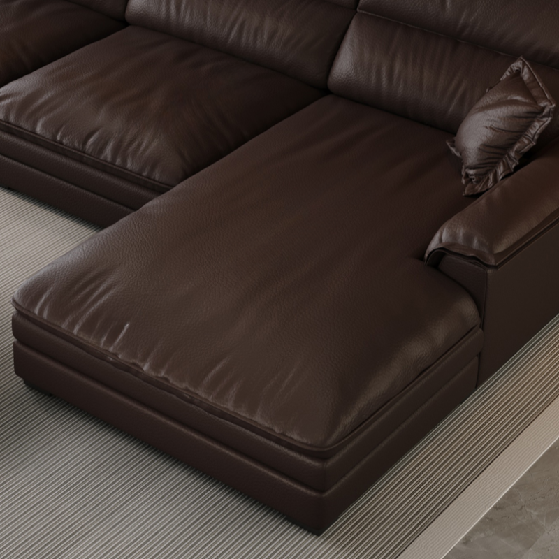 L-Shape Leather Sofa Recliner in White/Espresso/Beige with Right Hand Facing Orientation - image 12