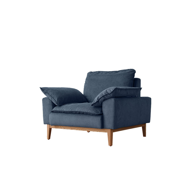 Contemporary Seats 2/1 Person Straight/L-Shaped Horizontal Left Sofa Couch /Chaise with Natural Wood Frame