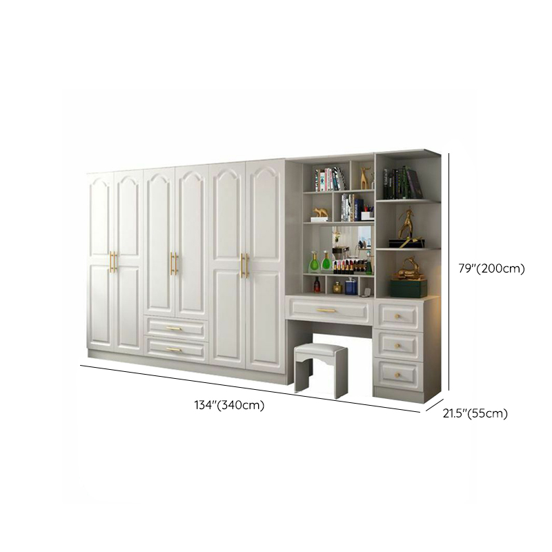 Contemporary Wood Chalk Wardrobe Closet with Interior Shelves&Clothing Rack&3-Drawer/6 Drawers/5-Drawer - image 39