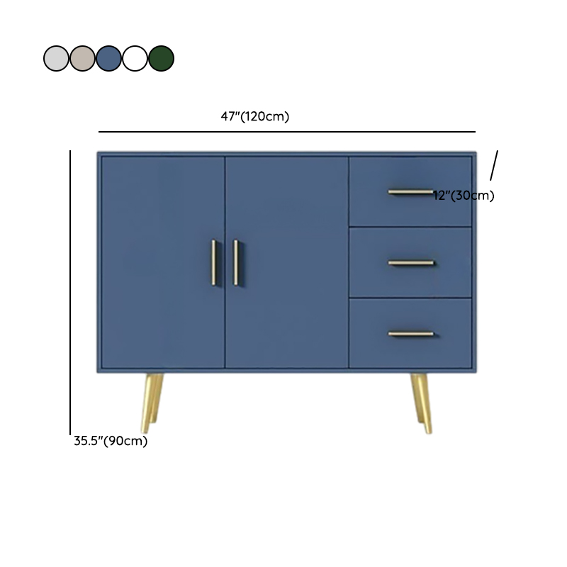 Floor Freestanding Buffet Table with Kitchen Appliance Storage for Living Room in a Glam Style - image 15