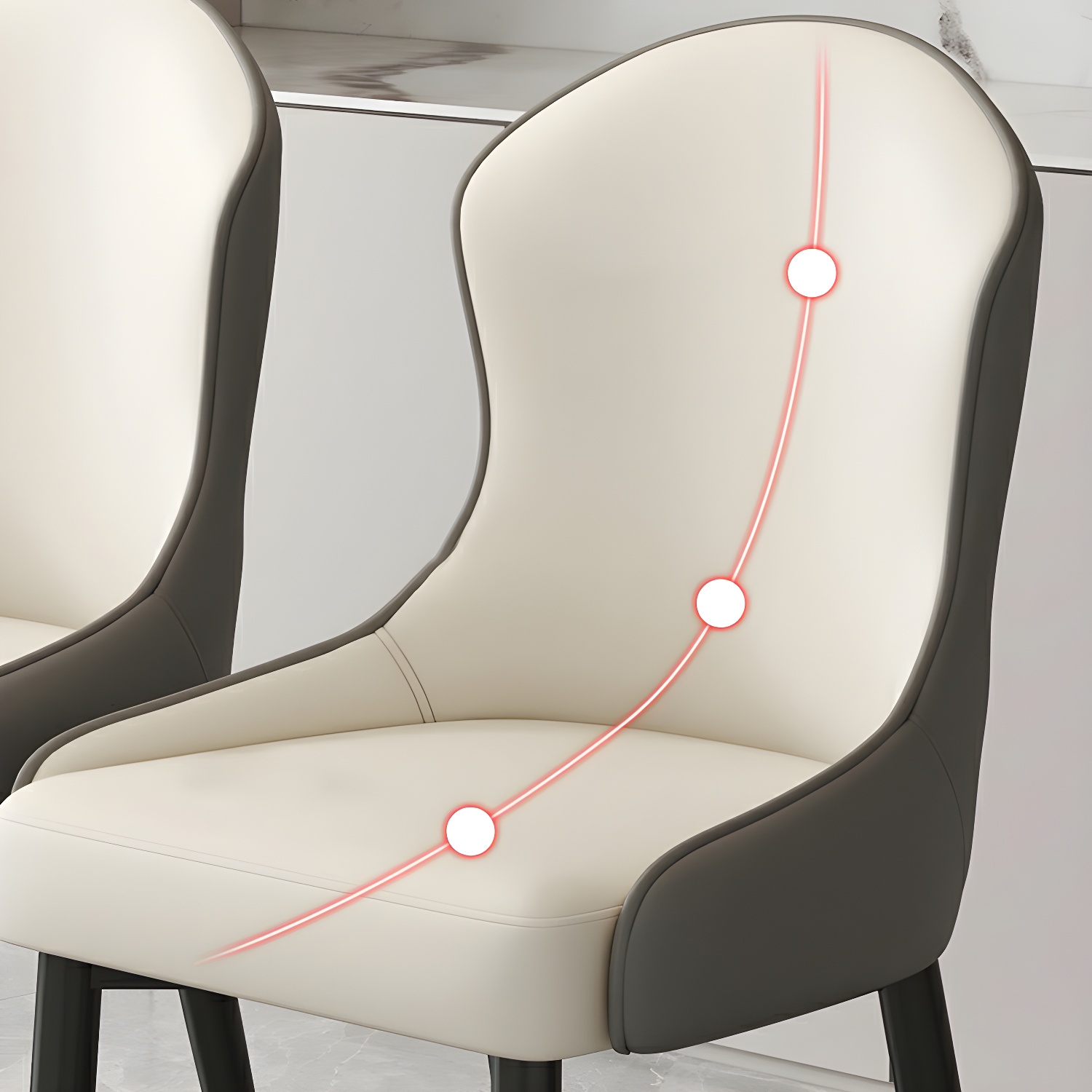 Wingback Faux Leather Side Chair with Metal Legs and Upholstered Seat for Kitchen & Dining - image 19
