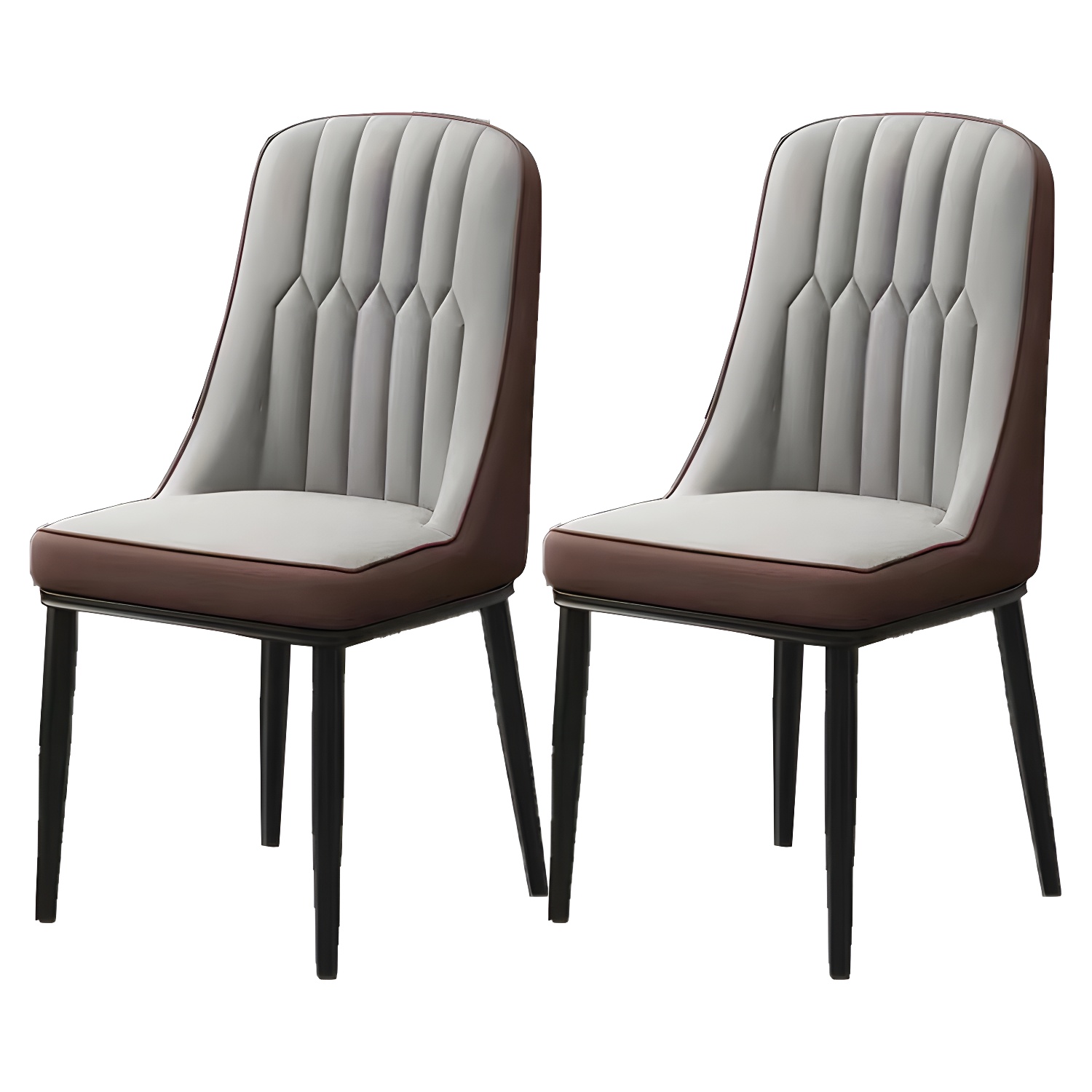 Glam Parsons Dining Side Chair Leather Indoor Dining Chair with Metal Legs - image 6