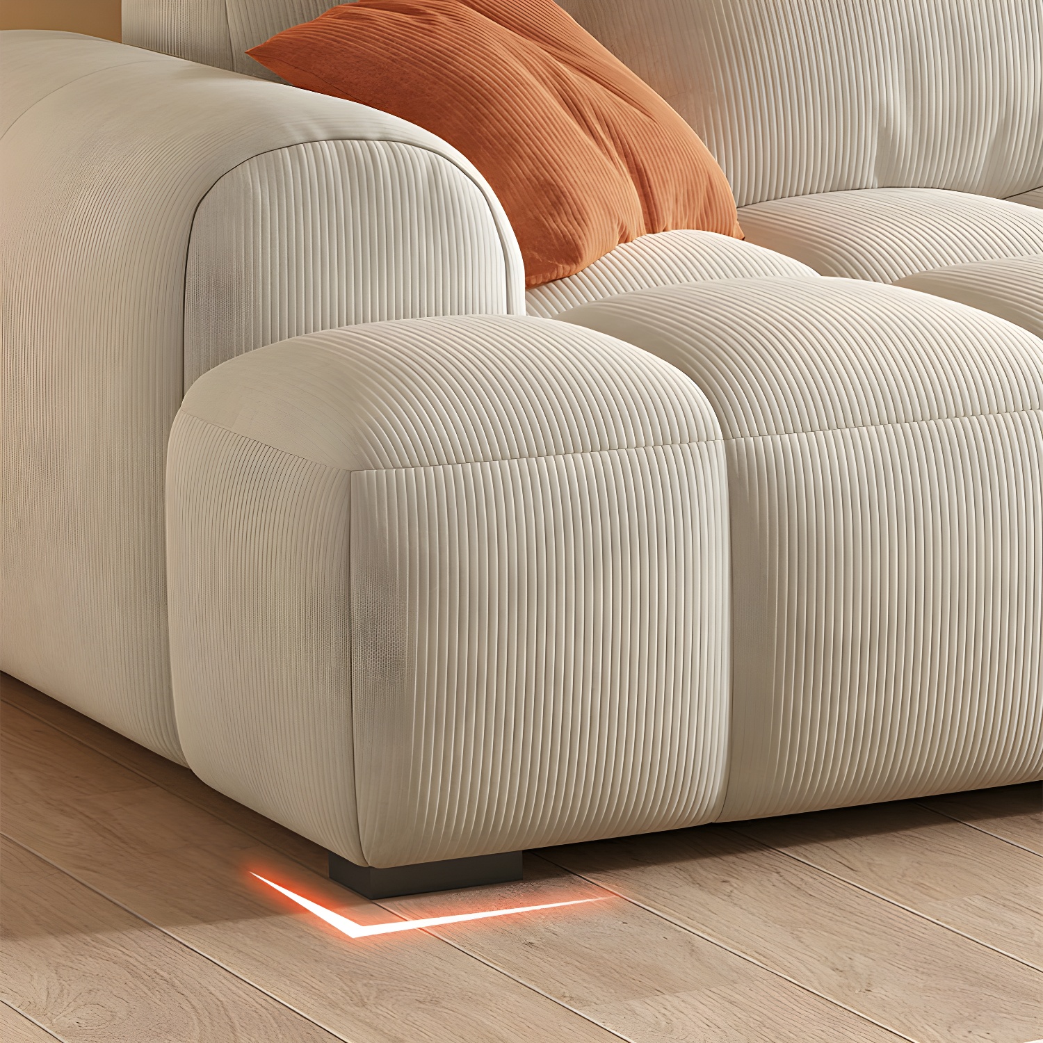 24.8" High Sofa with Tight Back Square Arm Corduroy for Apartment - image 19