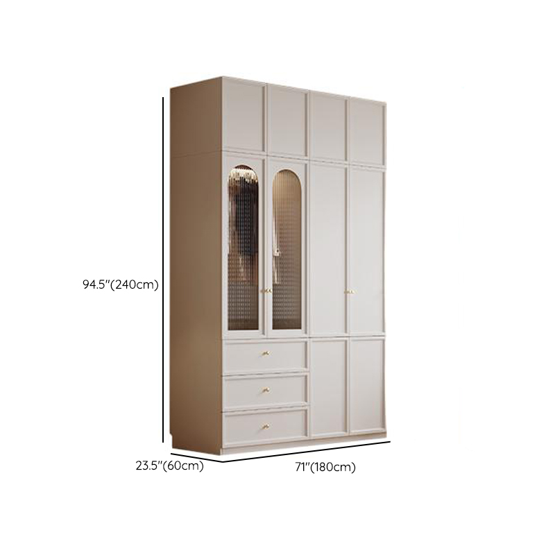 Casual Wooden Independent Armoire Cabinet with 3-Drawer, Interior Shelves, and Hanging Rod - image 12