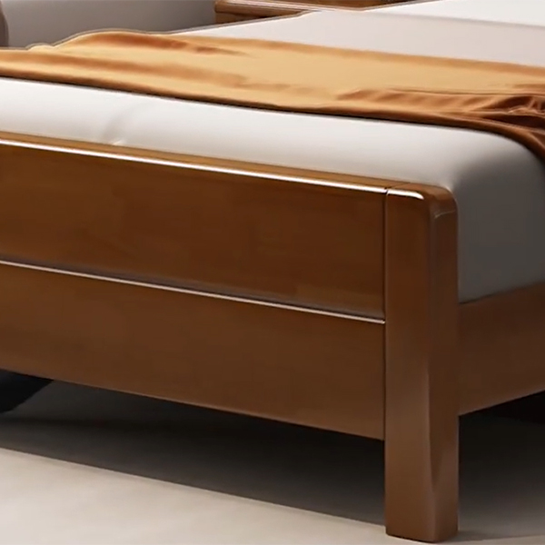 Traditional Brown Wood Panel Bed with Headboard Included and Footboard - image 6