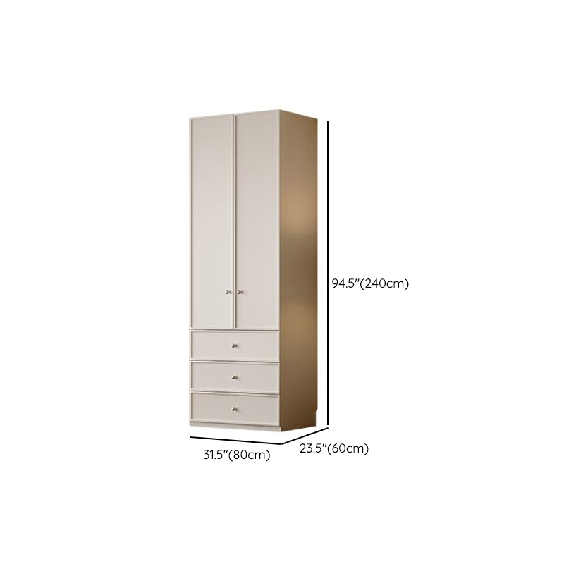 Chalk Modern Wooden Standalone Almirah with 3-Drawer/6-Drawer, Interior Shelves, and Hanging Rod - image 17