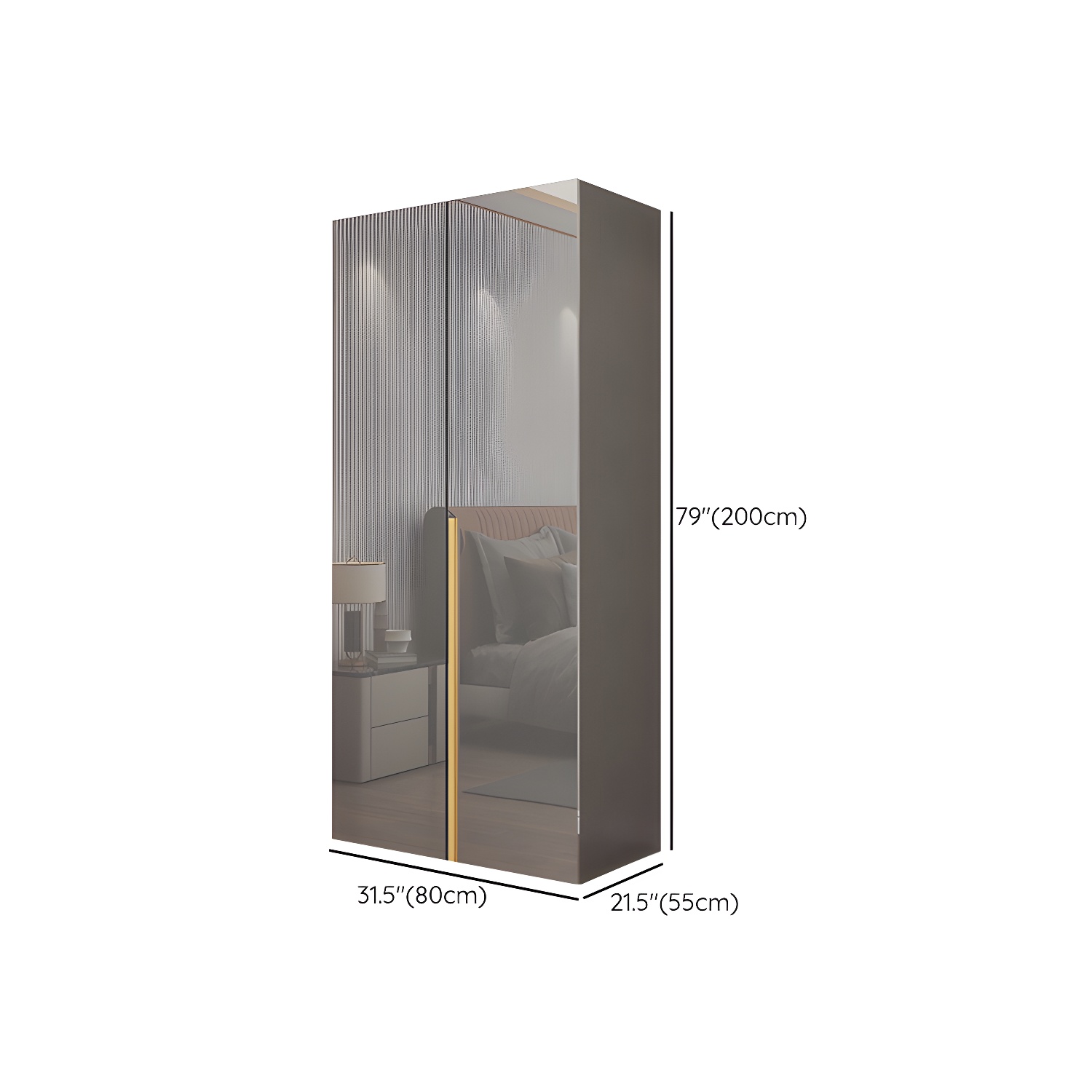 Engineered Wood Wardrobe Closet with Shelves Modern Wardrobe Cabinet for Home - image 9