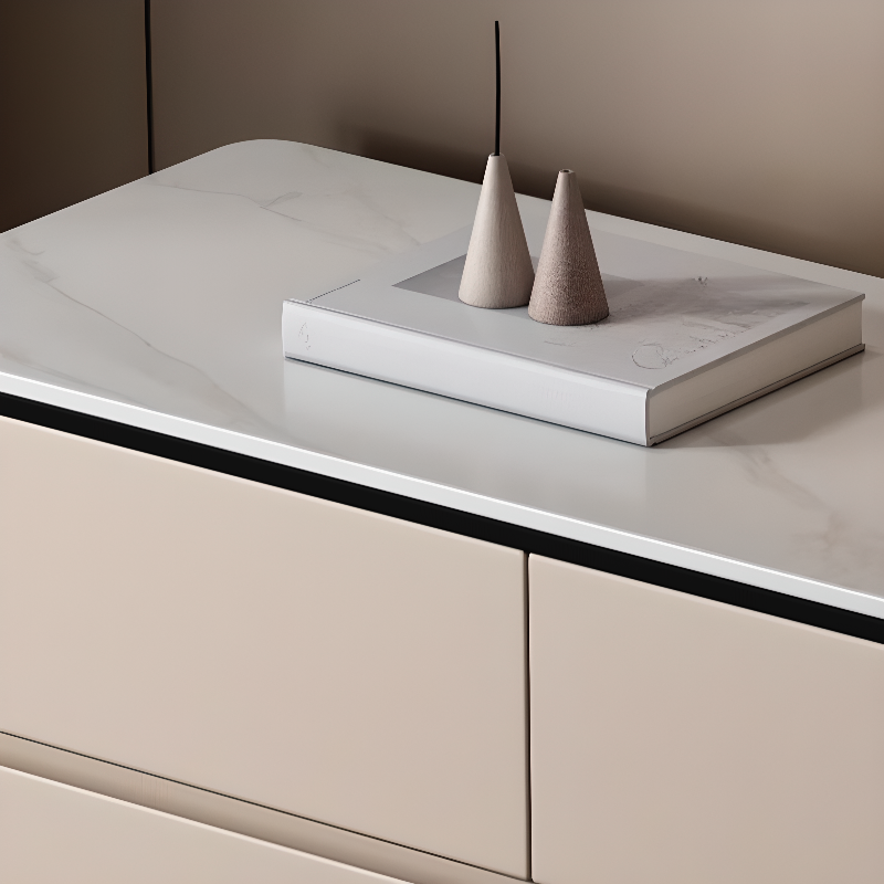 Modish Nightstand With Drawer Organization with 4 Drawers and Stone Tabletop - image 13