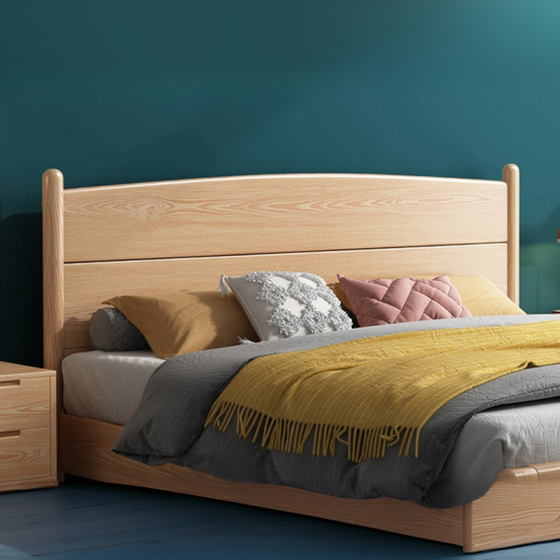 Modish Rubberwood Wingback/Panel Headboard in Rectangle/Camelback Shape for King/Queen/Full Bed, Free-standing Standard with No Distressing and Standard Height