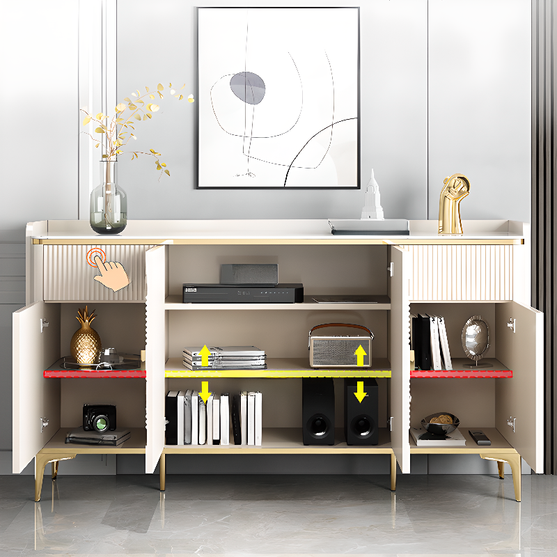 Glam Free Standing Utility Storage Cabinet for Parlor with Sintered Stone Countertop - image 4