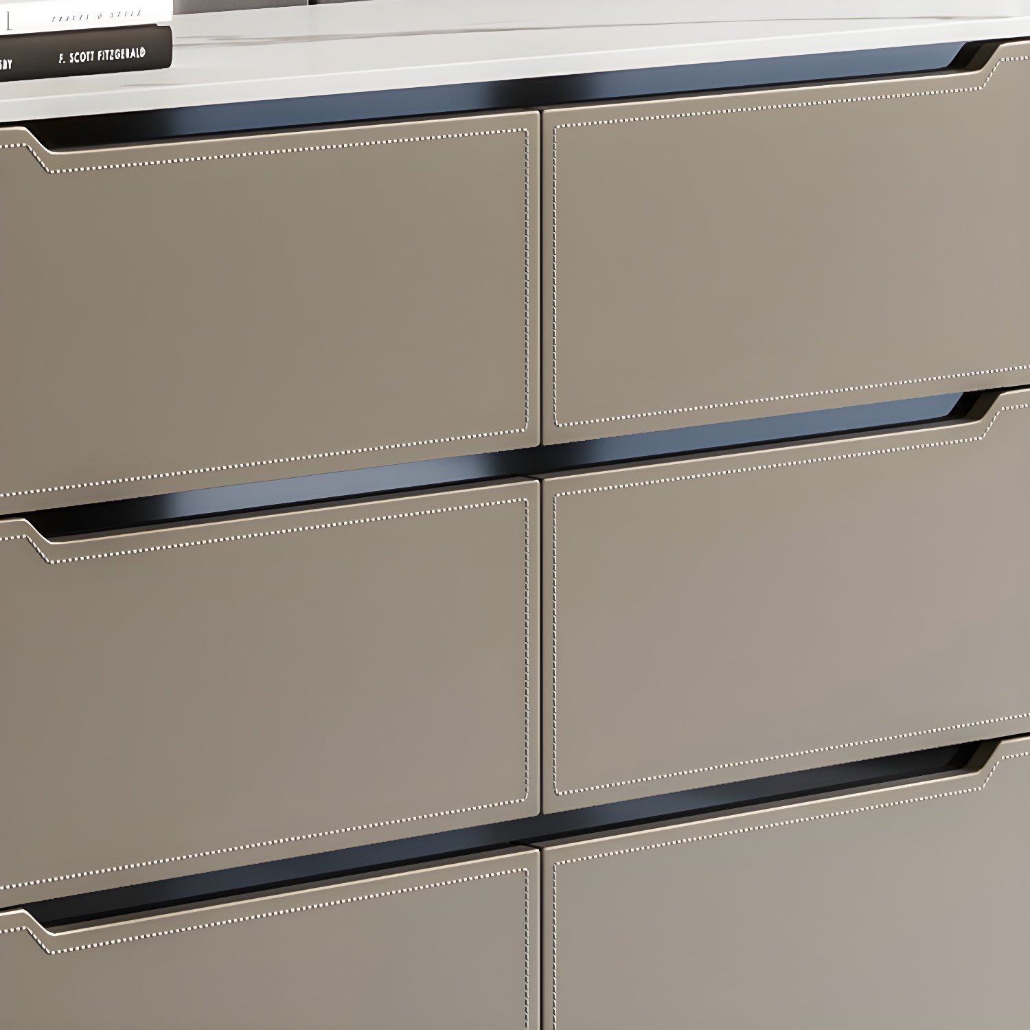Wood Modern 4-Drawer and 2-Door Storage Sideboard with Stone Countertop - image 8