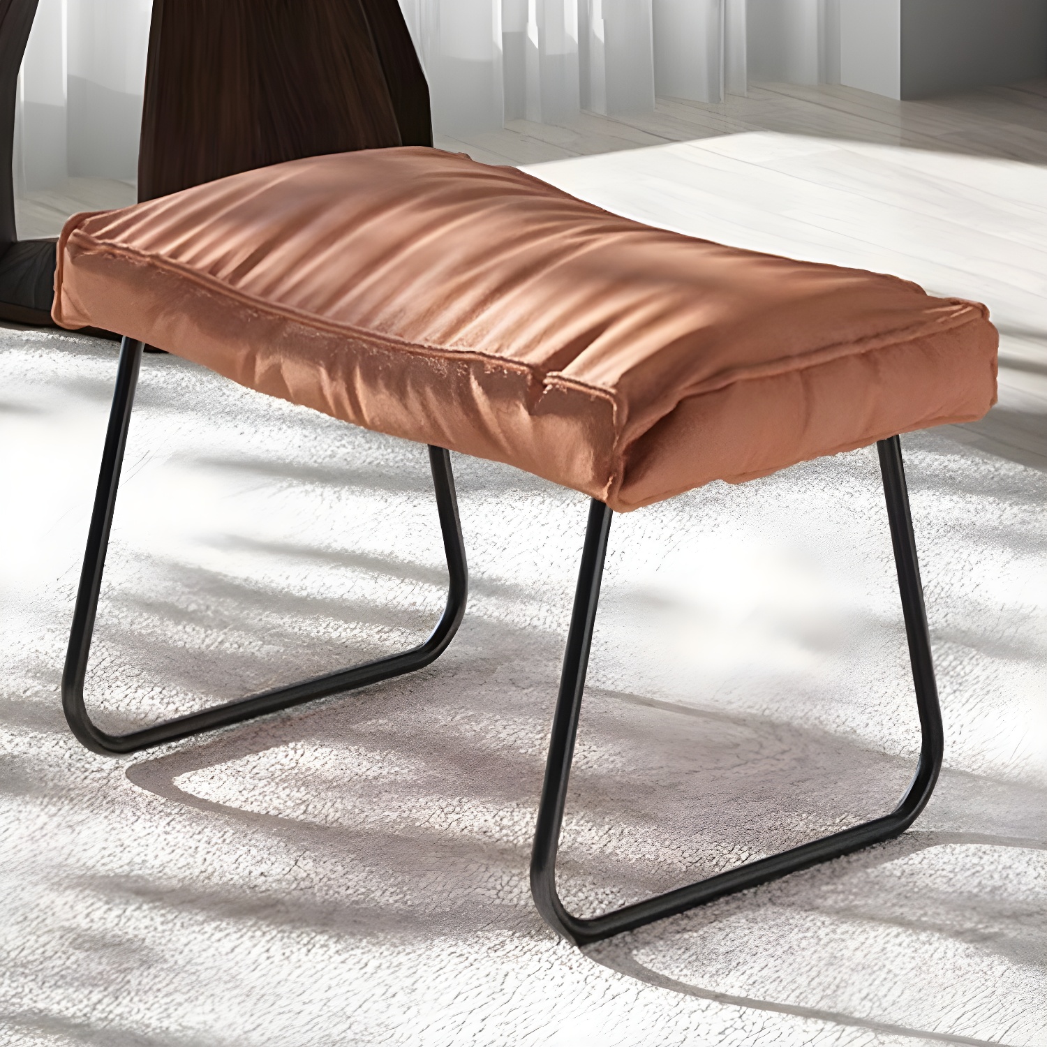 Stylish and Comfortable Modern Upholstered Indoor Rocking Chair with Natural Wood Legs - image 11