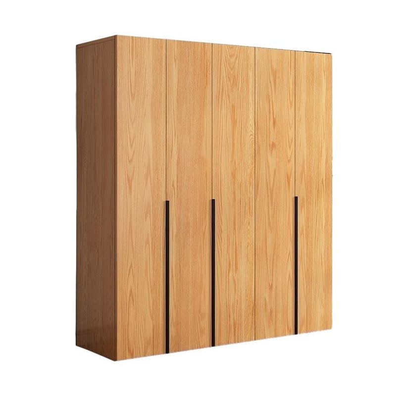 Modern Natural Wood Pine Armoire with Clothing Rod & Shelves - image 5