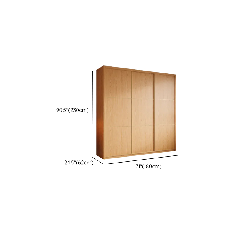 Wood Grain Minimalist Natural Wood Wardrobe Closet with Soft Close Drawer, Soft Close Door, Interior Shelves, and Clothing Rod - image 24