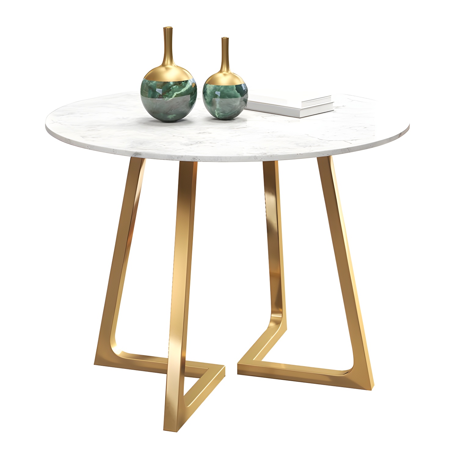 Sintered Stone Top Modern White Table for Restaurant Round Dining Table with Pedestal Base - image 5