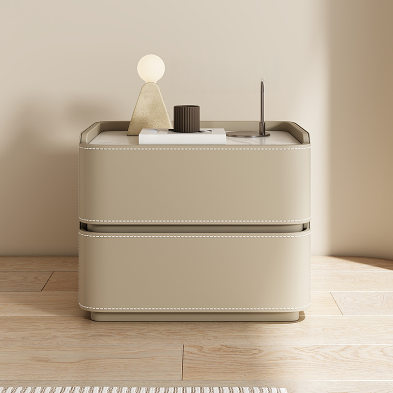 Scandinavian Bedside Cabinet Nightstand with Sintered Stone Countertop - image 10