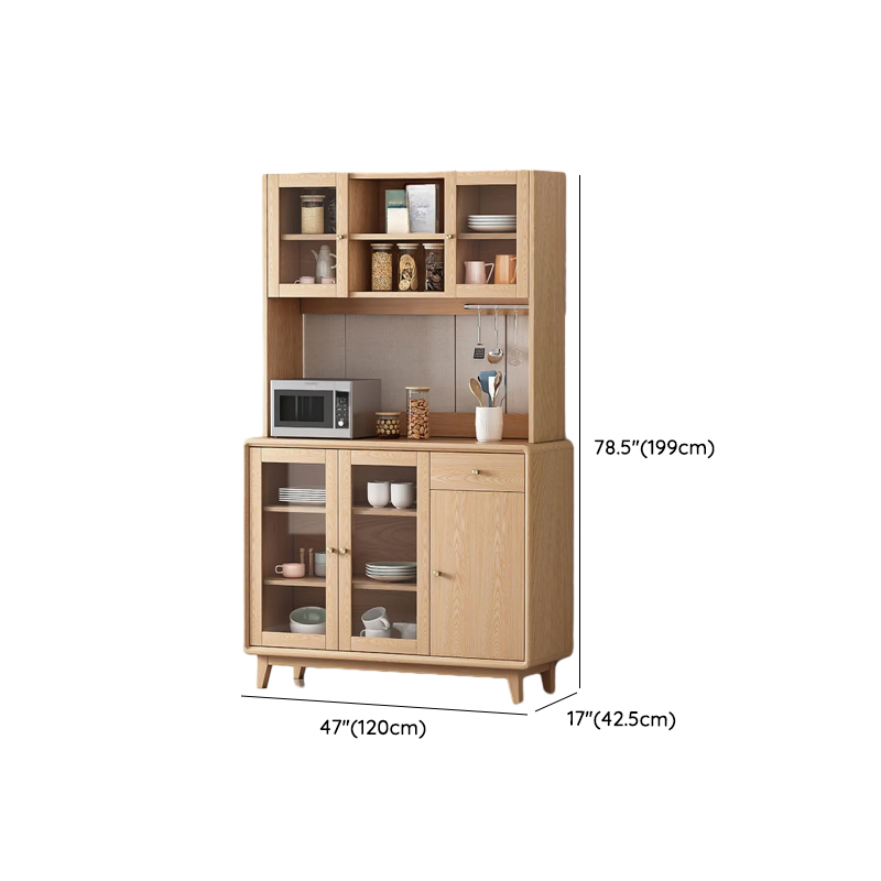 Unfinished Color Microwave Shelf Cabinet with Stemware Stand, Self-supporting in Culinary Space, Flooring Design, Kitchen Appliance Organizer, and Worktop Countertop - image 16