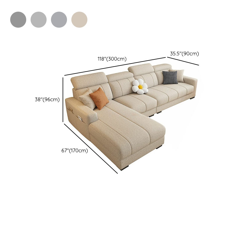 Modern Style L-Shape Sofa Recliner with Storage and Recessed Arm - image 18