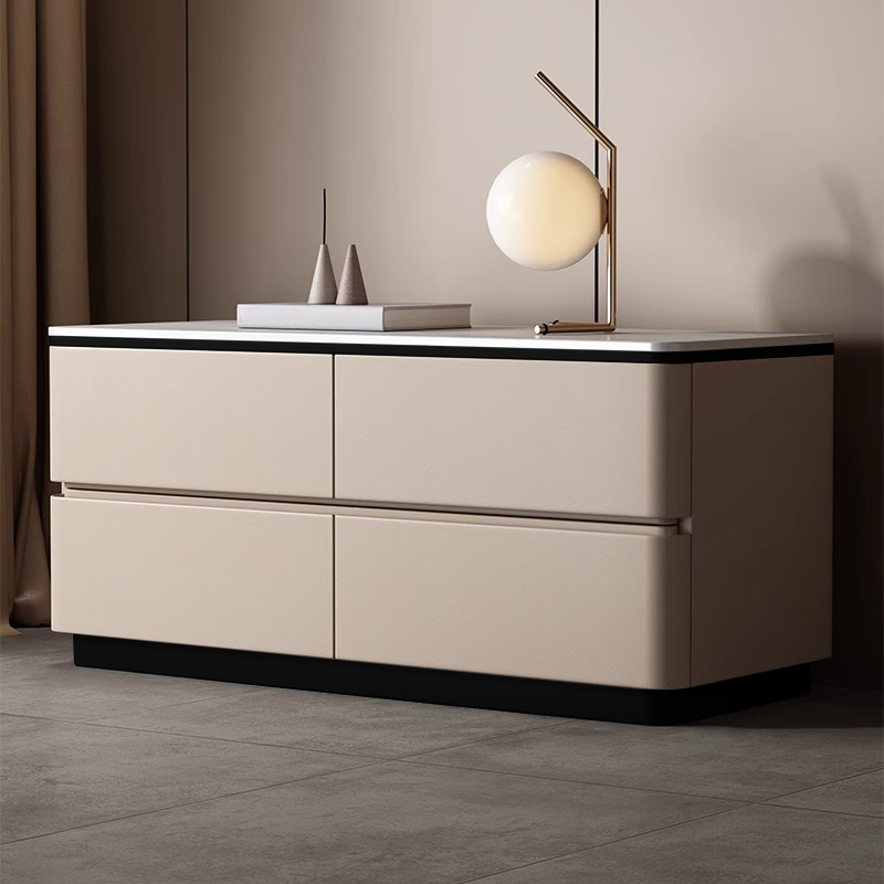 Modish Nightstand With Drawer Organization with 4 Drawers and Stone Tabletop - image 4