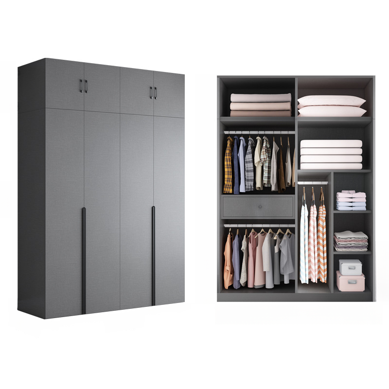 Trendy Dove Grey Wooden Wardrobe with Interior Shelves, Soft Close Door & Hanging Rod - image 8