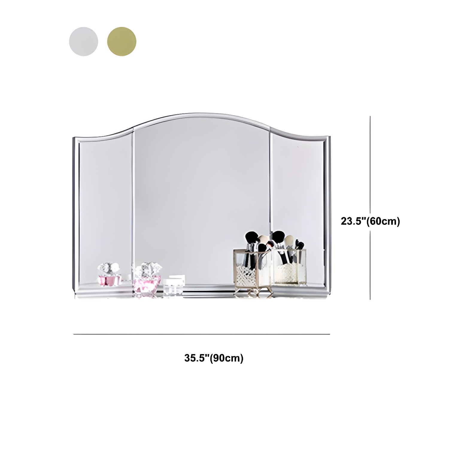 Solid Wood Vanity Dressing Table Set Contemporary Makeup Counter with Drawers - image 14