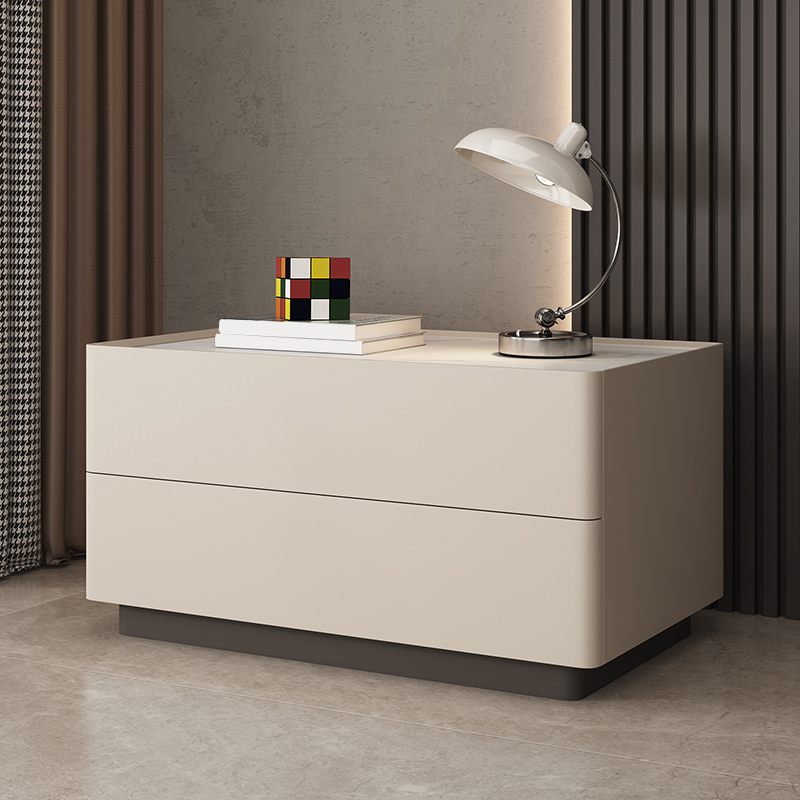 Casual Sintered Stone Countertop Drawer Storage Nightstand with 2 Drawers - image 4