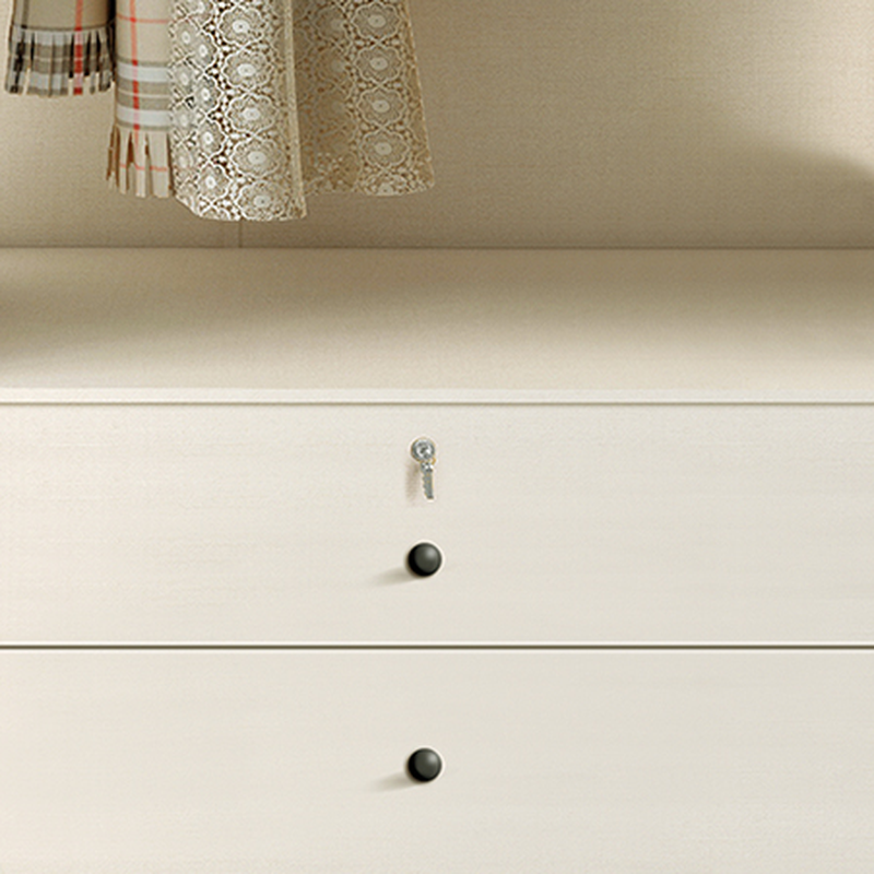 White Modish Manufactured Wood Independent Armoire Cabinet with Soft Close Drawer, Interior Shelves, and Clothing Rod - image 5