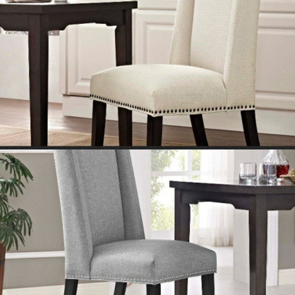 Flannel/Linen/PU Upholstered Stable Framed Armless Chair with Parsons Back and Nailhead Trim for Dinette in a Trendy Style - image 16