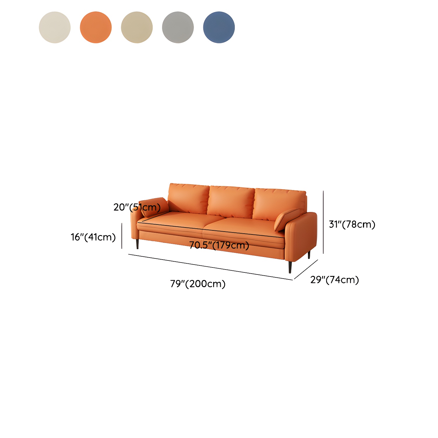 Modern Pillow Back Sofa with Storage Not Included for 35-40 Women - image 20