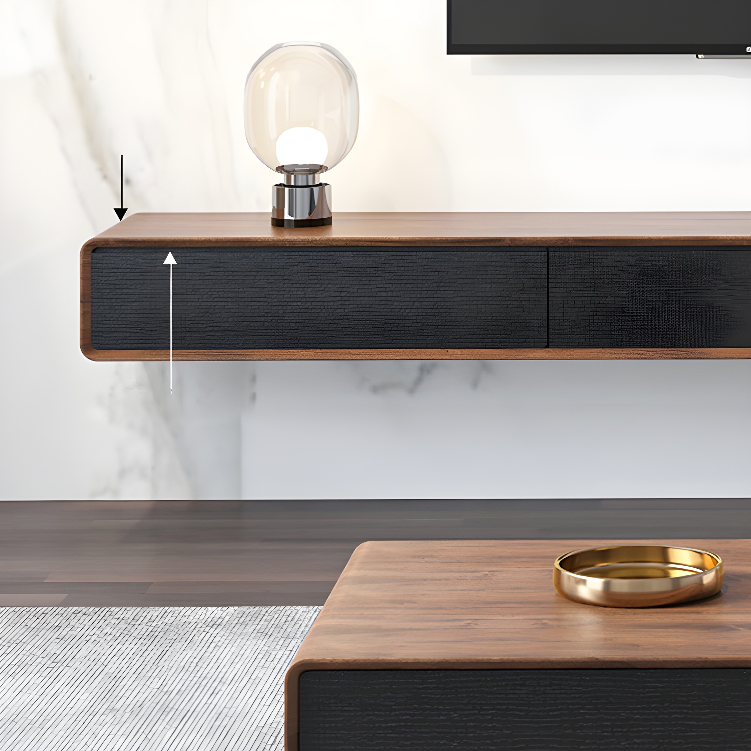 3 Doors Scandinavian TV Media Stand Wall-mounted TV Media Console - image 7