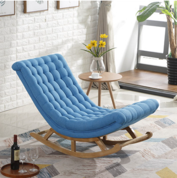 Cocoa/Azure/Olive Green Casual Rocking Chair Couch with Ottoman - image 10