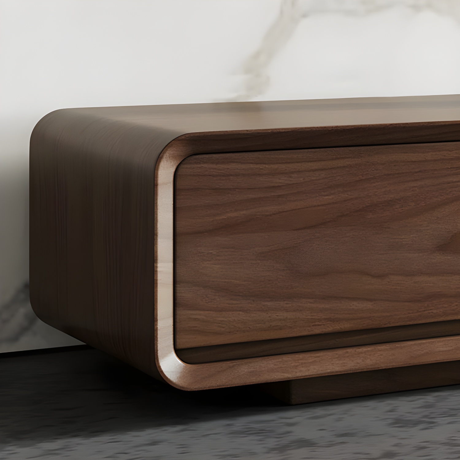 Nordic TV Cabinet Walnut Living Room Furniture Small Family TV Stand Console - image 6