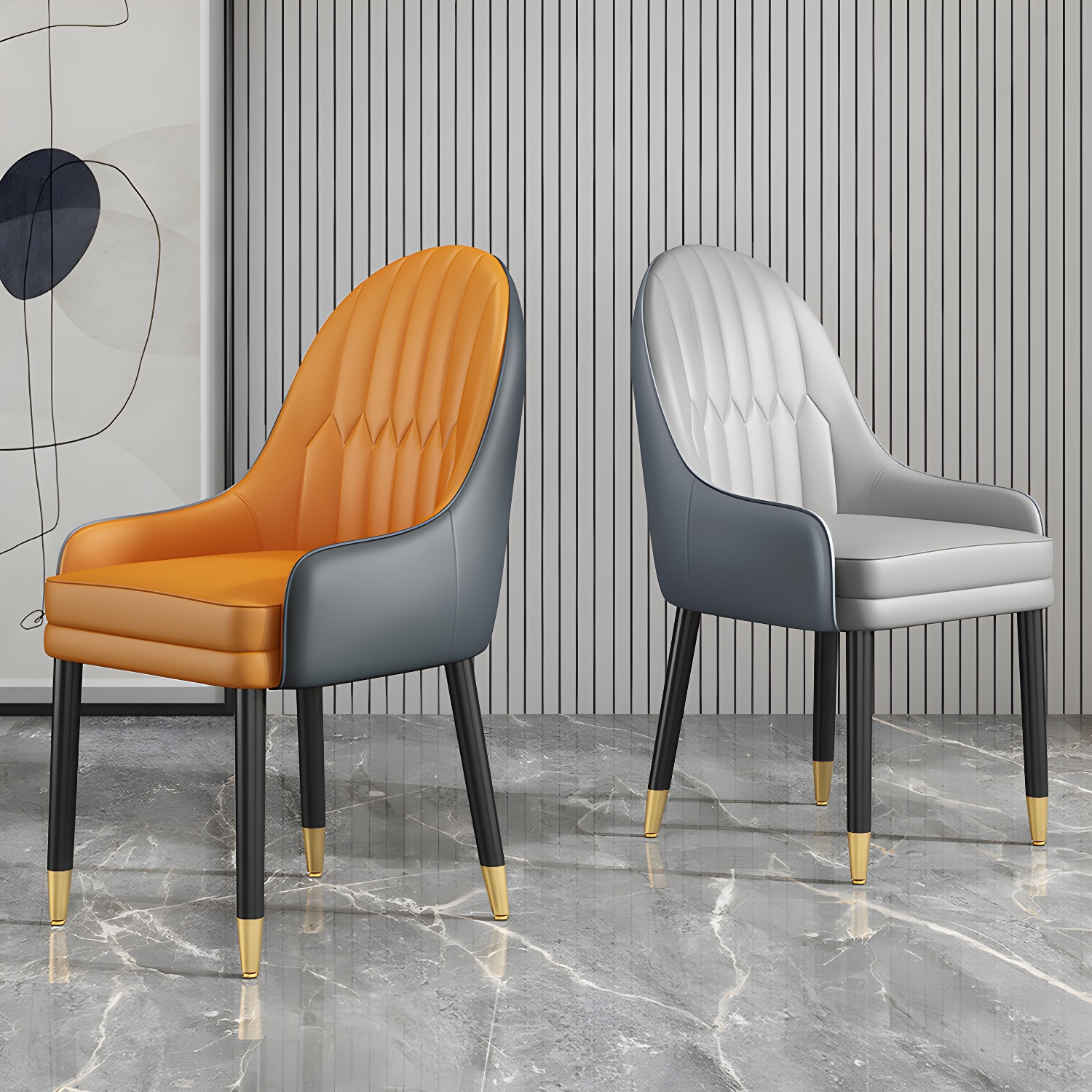 Leather Contemporary Home Side Chair Parsons Chair of 21'' Wide Chairs - image 18