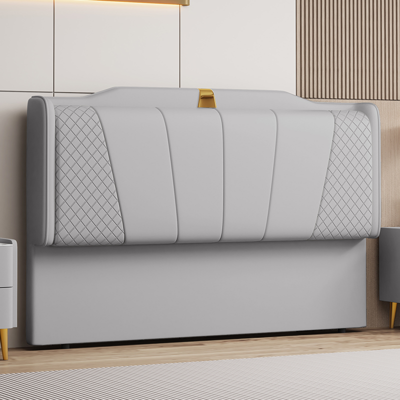 Trendy Panel Headboard in Natural Wood with No Distressing, Scooped Shape for Queen/Full Bed, Sponge Upholstery Fill, Standard Height - image 3