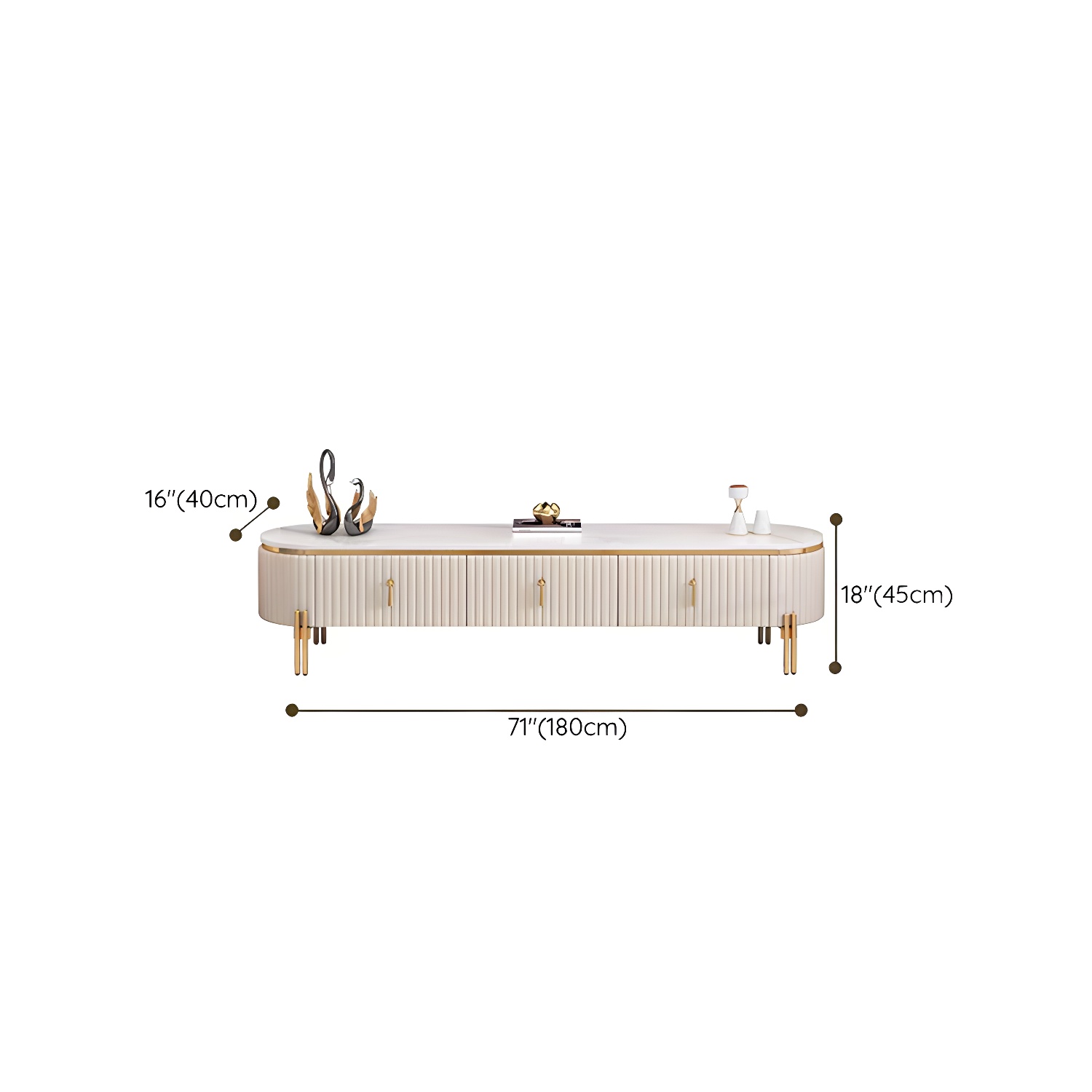 White TV Cabinet Modern Style TV Stand with Storage for Living Room - image 11