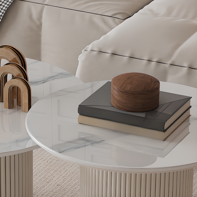 Circular-shaped Ivory Board Game Coffee Table for Home - image 10