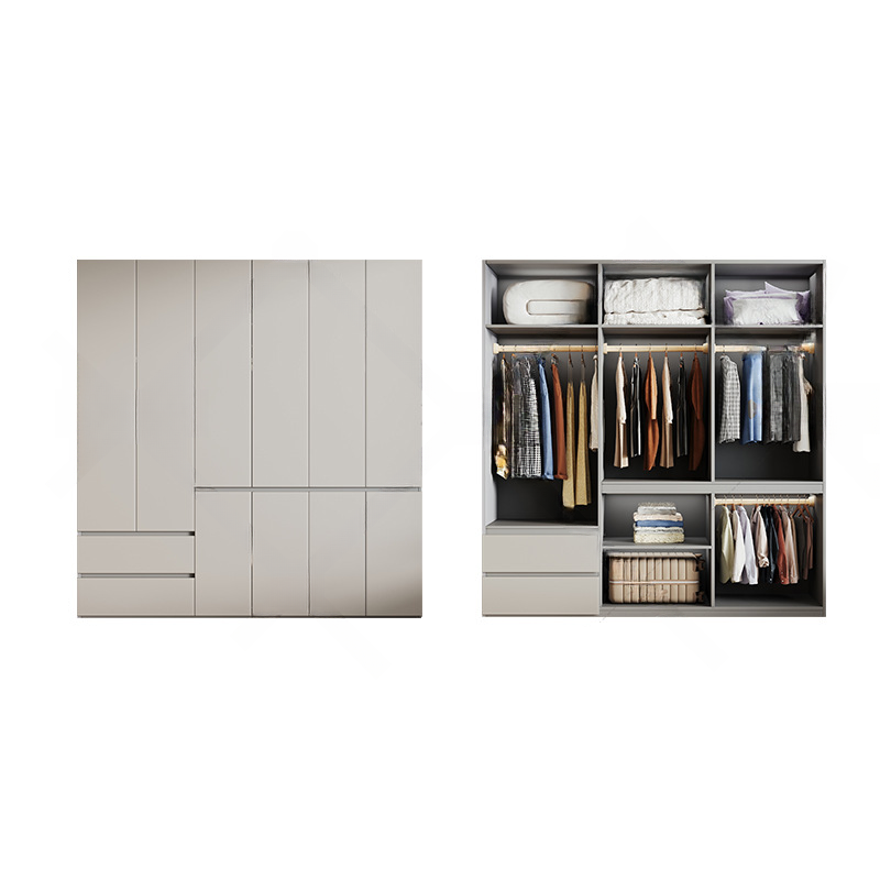 Cream Trendy Reclaimed Wood Wardrobe Armoire with Soft Close Drawer, Soft Close Door, Interior Shelves, and Clothing Rod - image 21