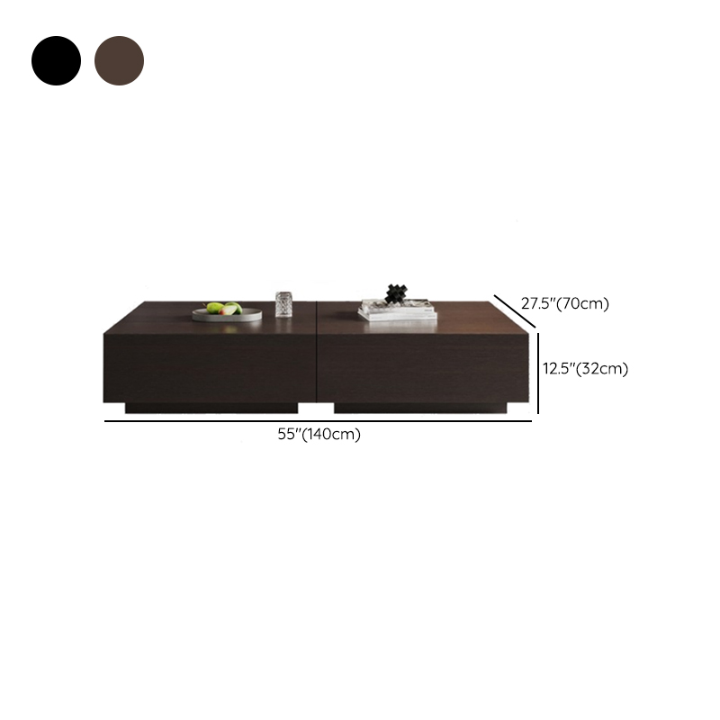 Solid Oak Wood Square Accent Table with 2 Drawers for Living Room - image 13