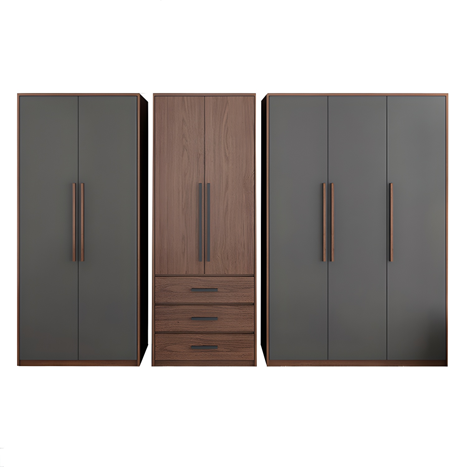 Contemporary Wardrobe with Garment Rod Engineered Wood Wardrobe Closet - image 14