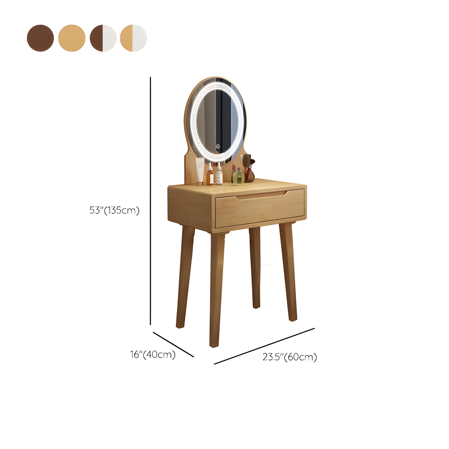Traditions Make-up Vanity Solid Wood Bedroom With Drawer Dressing Table - image 26