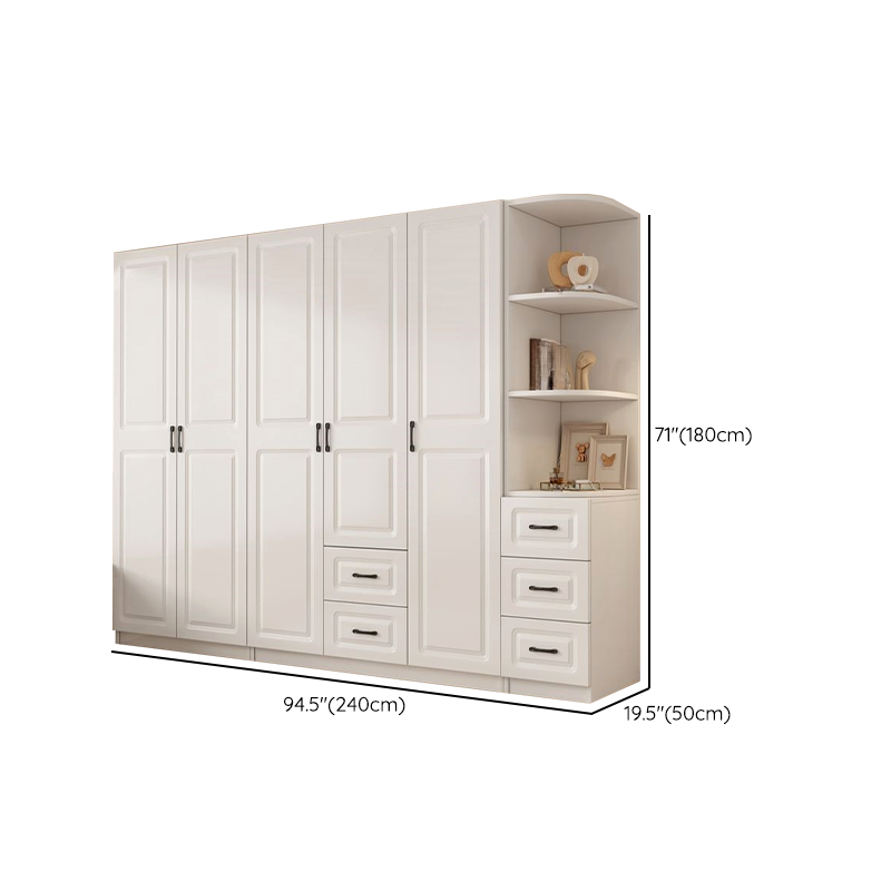 Casual Chalk Timber Wardrobe with Soft Close Drawer and Door, Interior Shelves, Hanging Rod - image 31